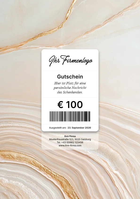 Gutscheinmotiv mit heller Marmorstruktur