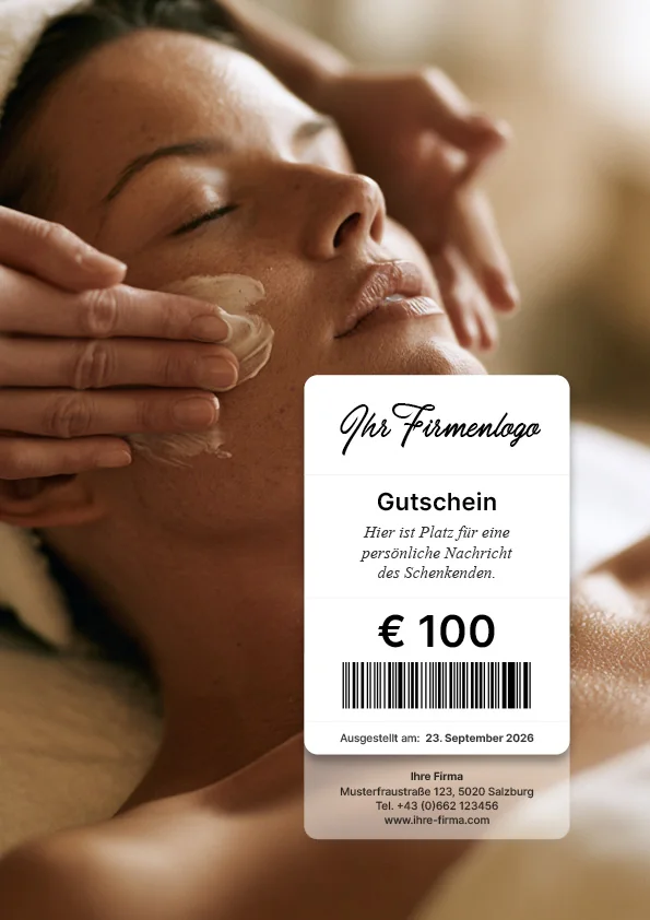Gutscheinmotiv mit Gesichtsmassage