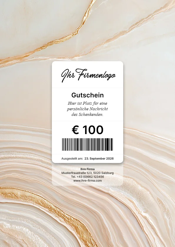 Gutscheinmotiv mit heller Marmorstruktur